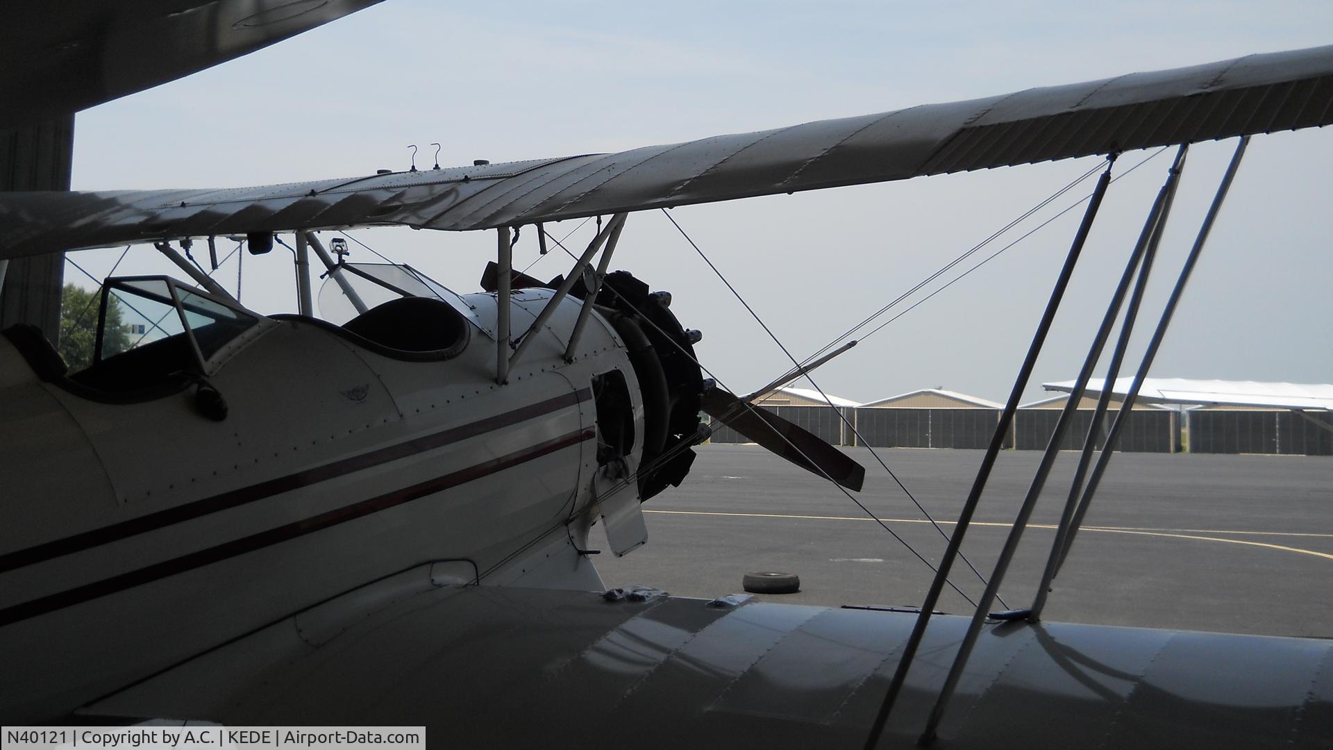 N40121, 1990 Classic Aircraft Corp WACO YMF C/N F5029, In for a 100 hour inspection.