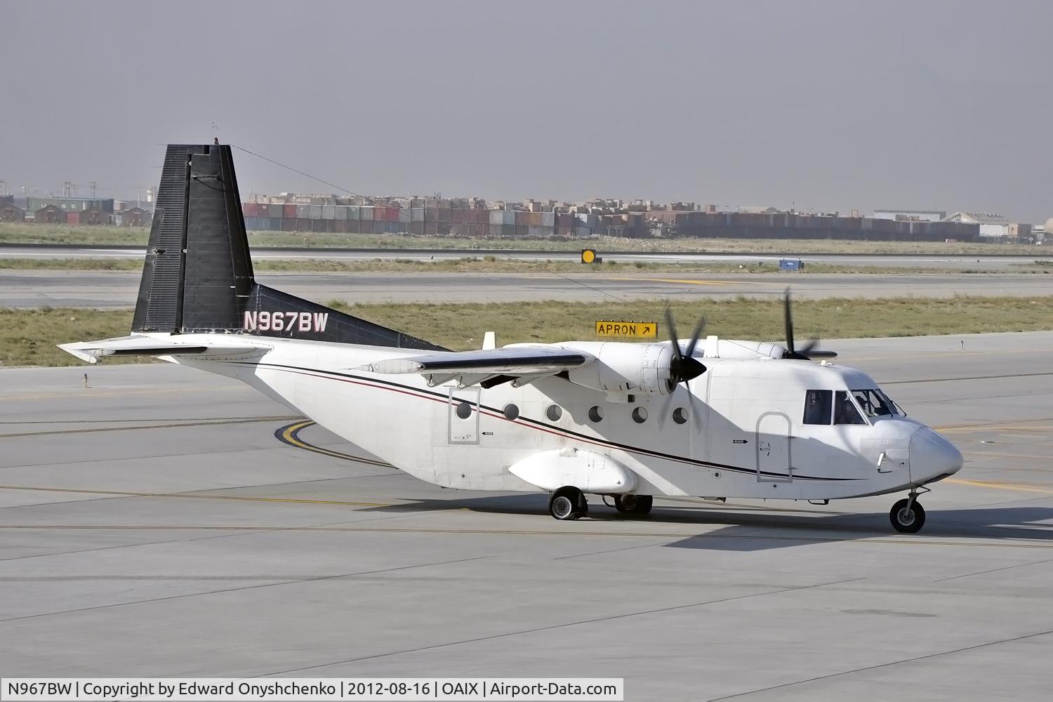 N967BW, 1984 CASA C-212-200 Aviocar C/N 304, With  burst tires after landing.