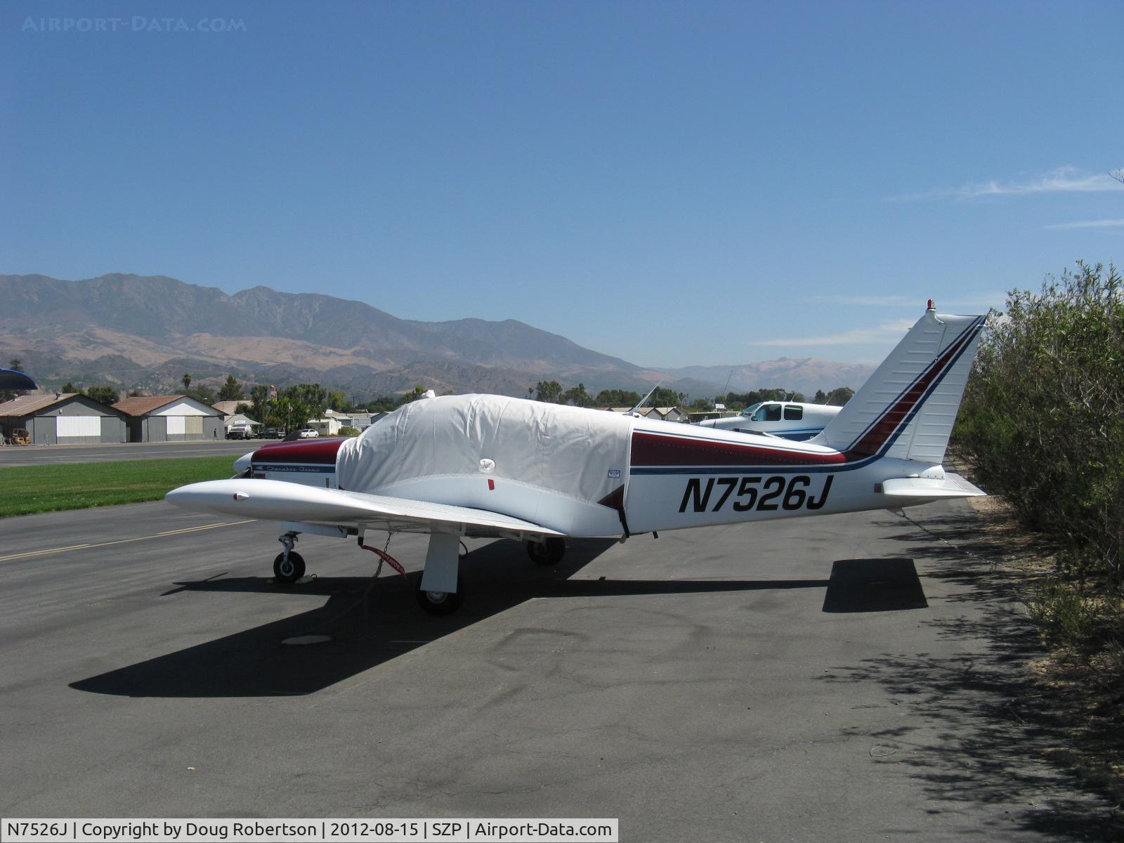 N7526J, 1968 Piper PA-28R-180 Cherokee Arrow C/N 28R-30897, 1968 Piper PA-28R-180 CHEROKEE ARROW, Lycoming IO-360-B2E 180 Hp, custom cover.