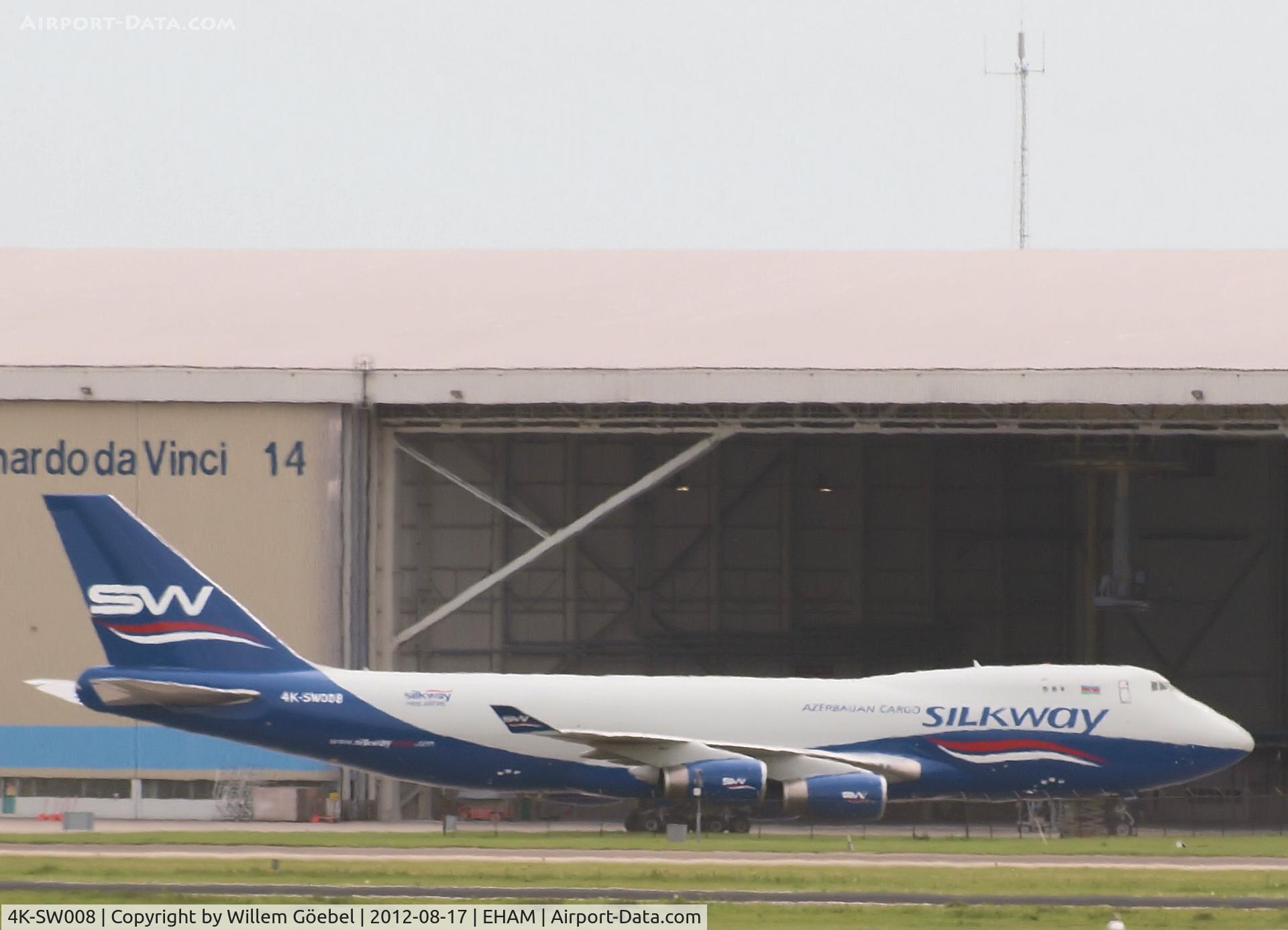 4K-SW008, 1999 Boeing 747-4R7F/SCD C/N 29732, Parking for maintenance on Schiphol East
