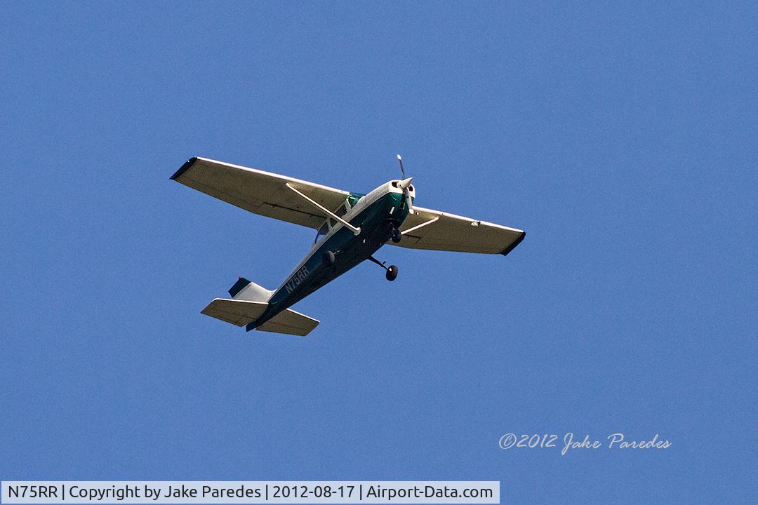 N75RR, 1968 Cessna 172K Skyhawk C/N 17257544, Seen flying over Green Cay Wetlands at 08:47 hrs today, 8/17/2012.