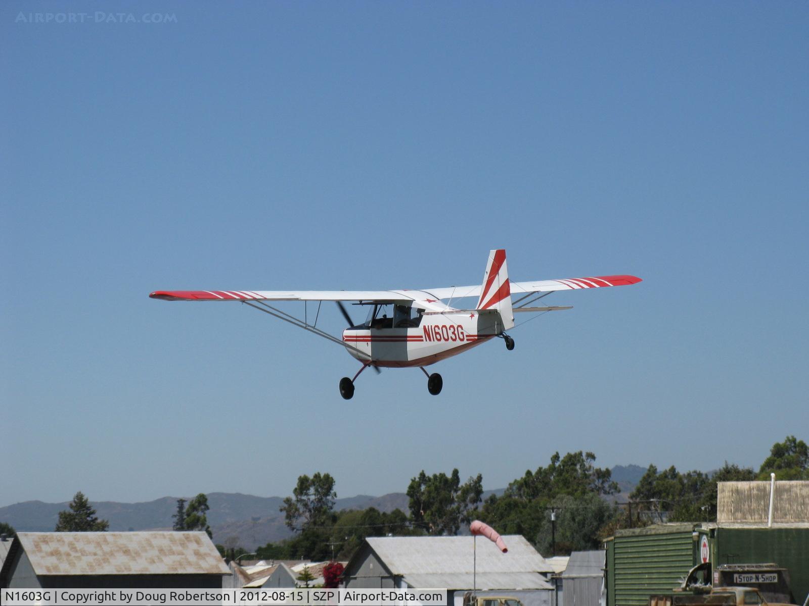 N1603G, 1968 Champion 7ECA Citabria C/N 609, 1968 Champion 7ECA CITABRIA, Lycoming O-235 115 Hp, on final Rwy 22