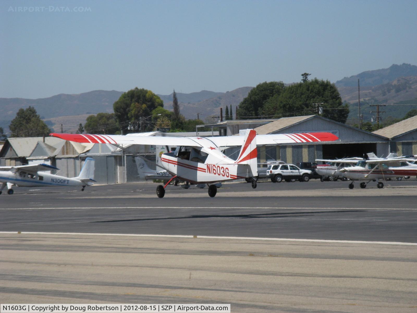 N1603G, 1968 Champion 7ECA Citabria C/N 609, 1968 Champion 7ECA CITABRIA, Lycoming O-235 115 Hp, landing Rwy 22