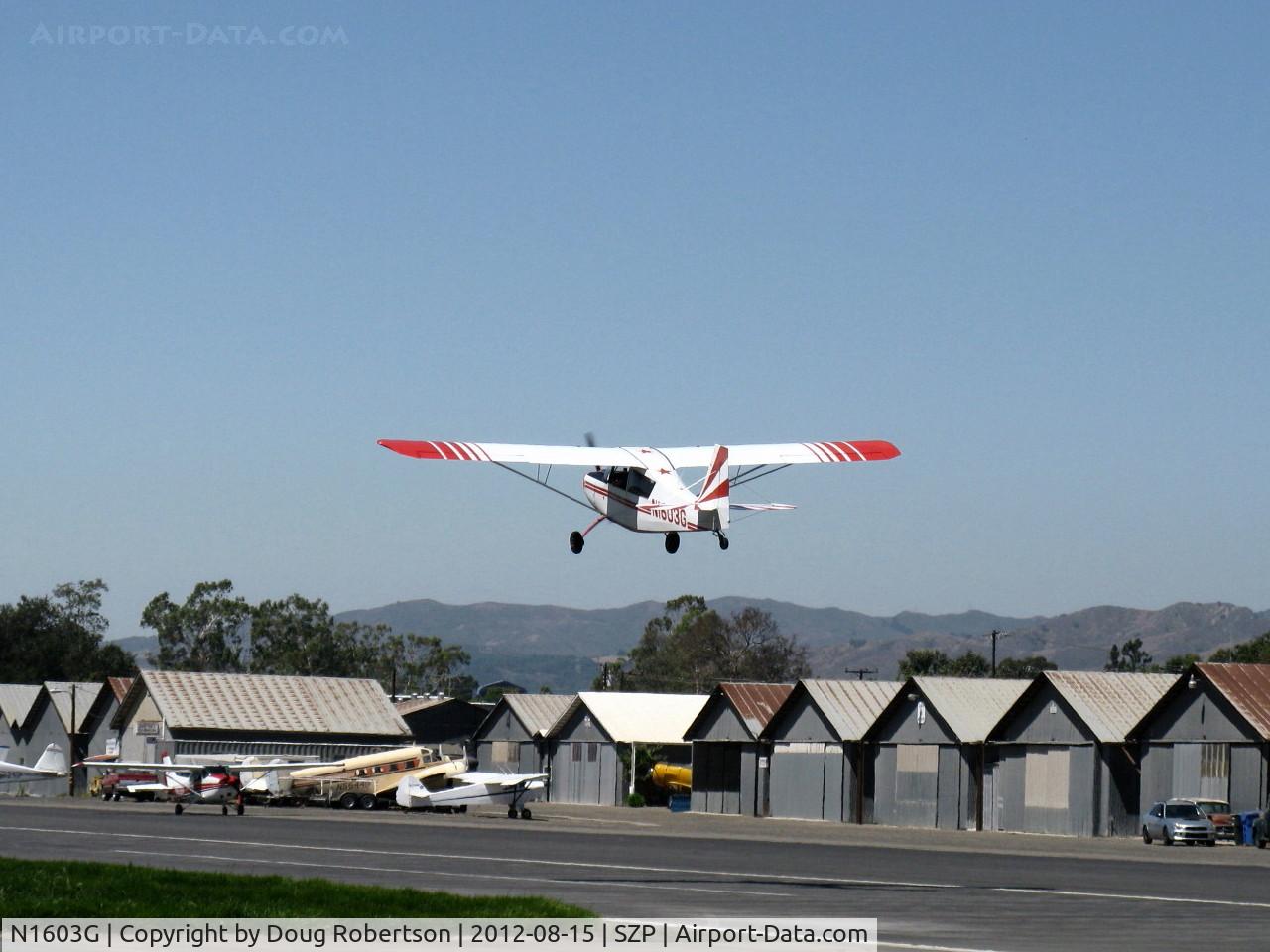 N1603G, 1968 Champion 7ECA Citabria C/N 609, 1968 Champion 7ECA CITABRIA, Lycoming O-235 115 Hp, takeoff climb Rwy 22