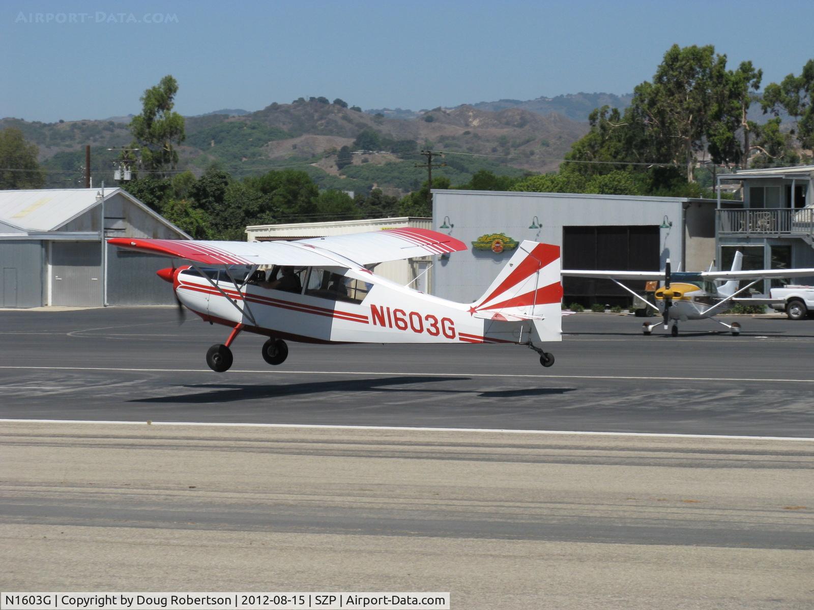 N1603G, 1968 Champion 7ECA Citabria C/N 609, 1968 Champion 7ECA CITABRIA, Ly coming O-235 115 Hp, takeoff Rwy 22 in pattern practice dual instruction