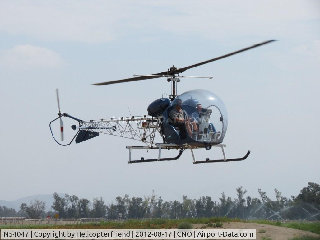 N54047, 1967 Bell 47G C/N 002, After warm up/preflight lift off