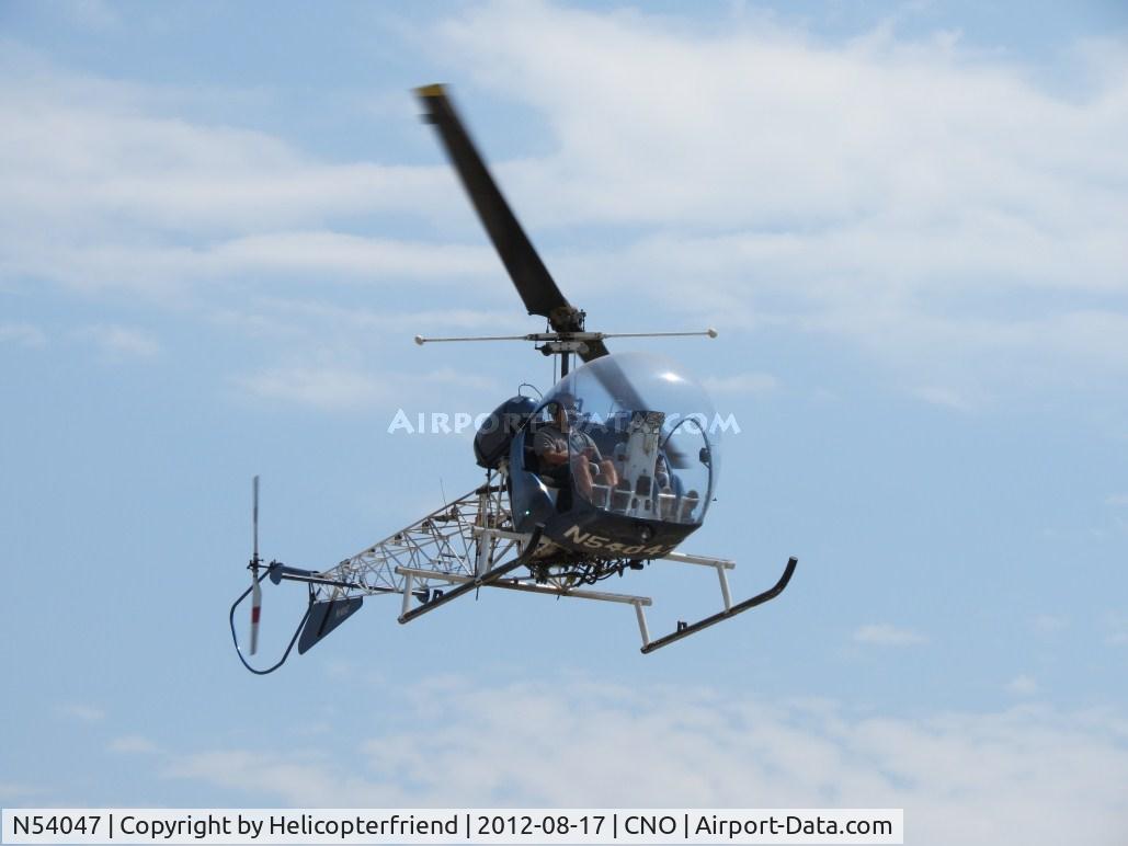 N54047, 1967 Bell 47G C/N 002, Gaining altitude and waiting for take off
