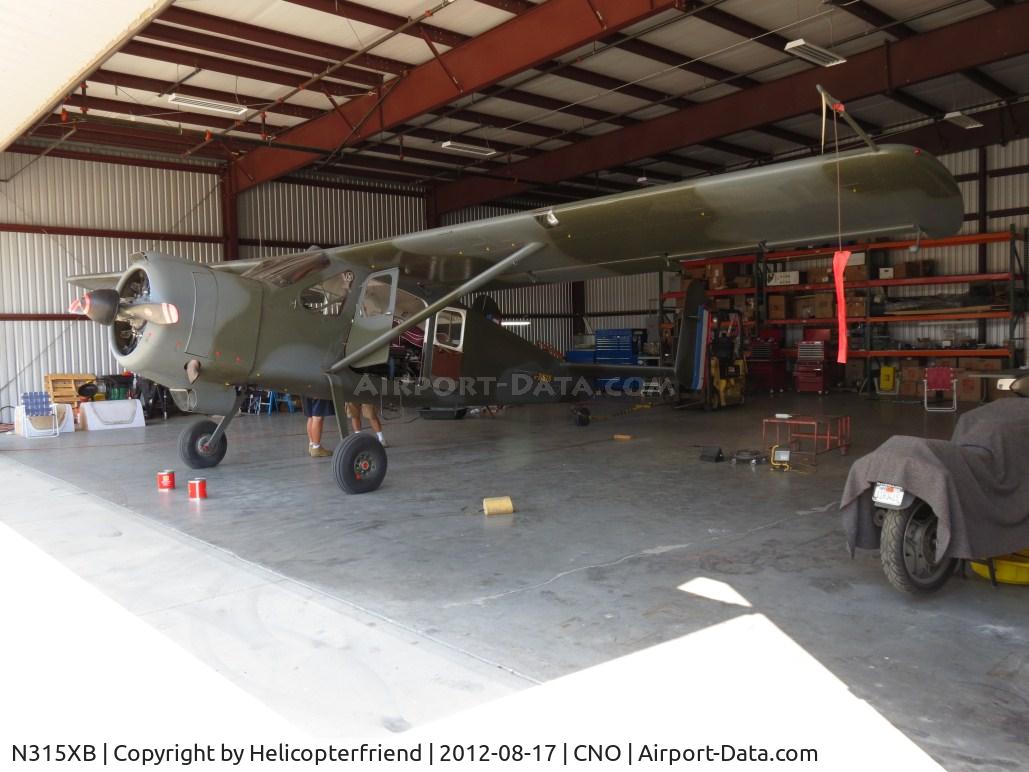 N315XB, Max Holste MH-1521M Broussard C/N 23, Parked in a hanger