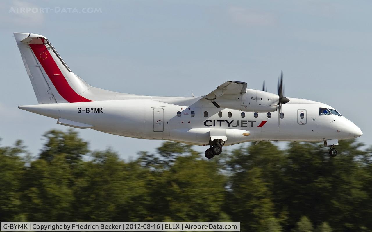 G-BYMK, 1996 Dornier 328-100 C/N 3062, on final RW24