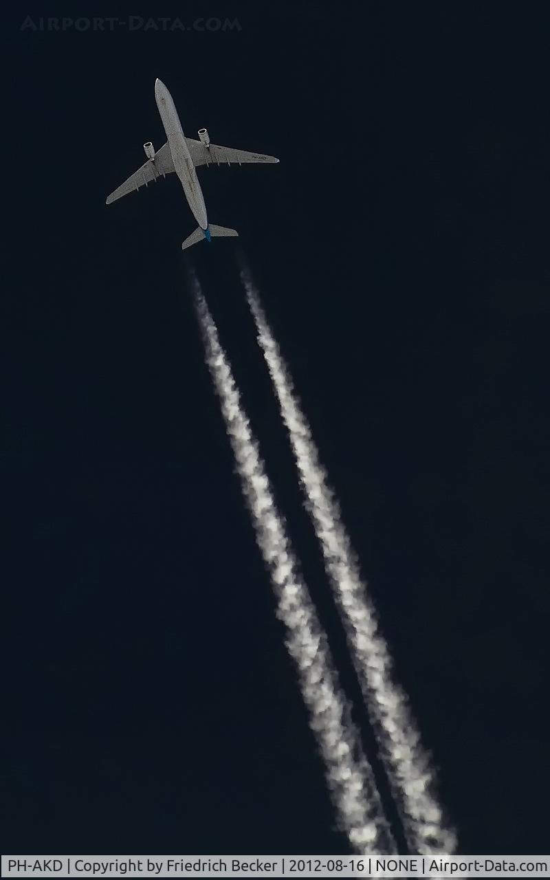 PH-AKD, 2012 Airbus A330-303 C/N 1300, cruising at 37.000 feet as KLM587 from Amsterdam Schiphol to Lagos Murtala Mohammed