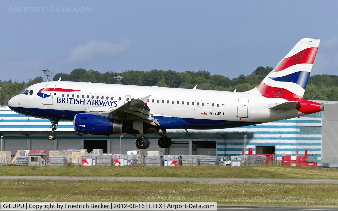 G-EUPU, 2000 Airbus A319-131 C/N 1384, short final RW24