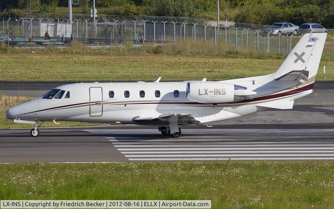 LX-INS, 2007 Cessna 560 Citation Excel C/N 560-5727, line up for departure