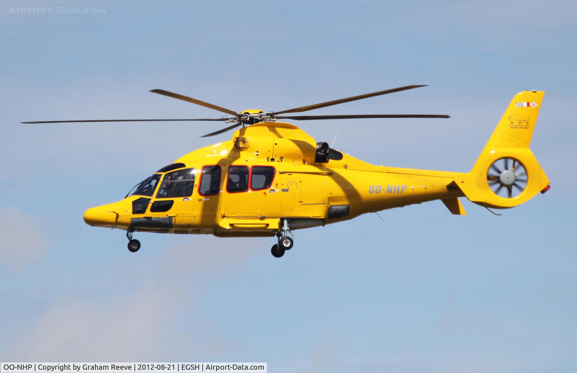 OO-NHP, 2007 Eurocopter EC-155B-1 C/N 6762, About to touch down.