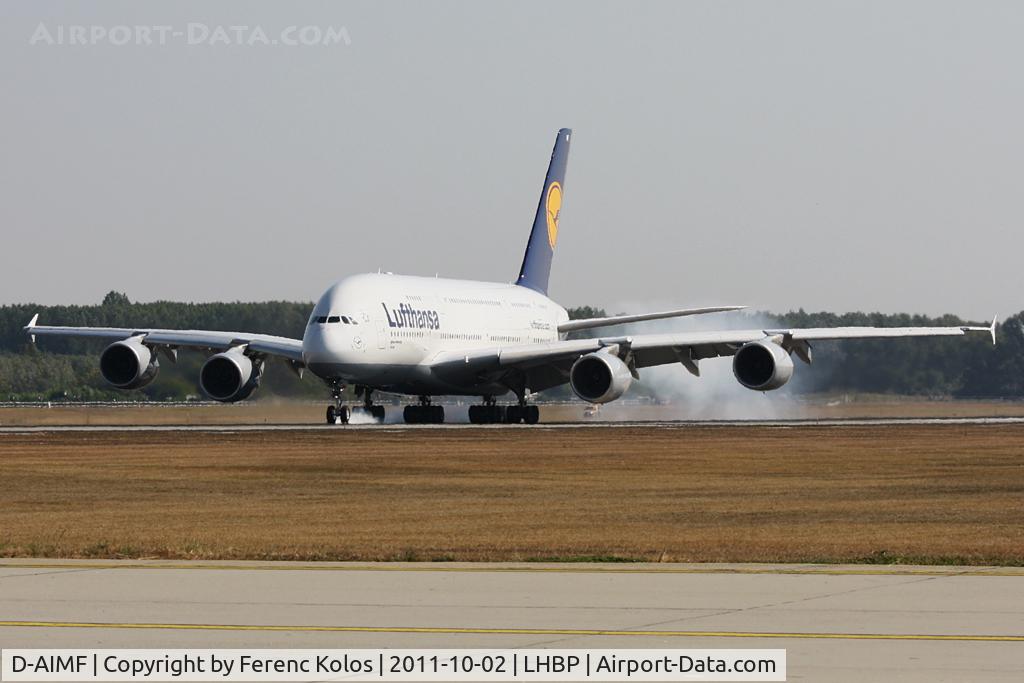 D-AIMF, 2011 Airbus A380-841 C/N 066, Ferihegy