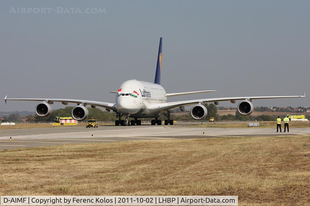 D-AIMF, 2011 Airbus A380-841 C/N 066, Ferihegy