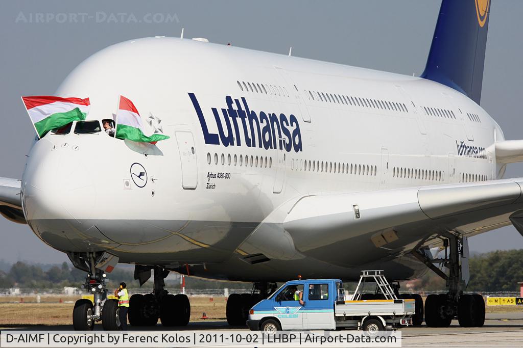 D-AIMF, 2011 Airbus A380-841 C/N 066, Ferihegy
