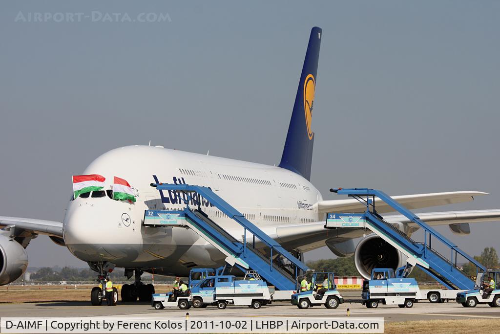 D-AIMF, 2011 Airbus A380-841 C/N 066, Ferihegy