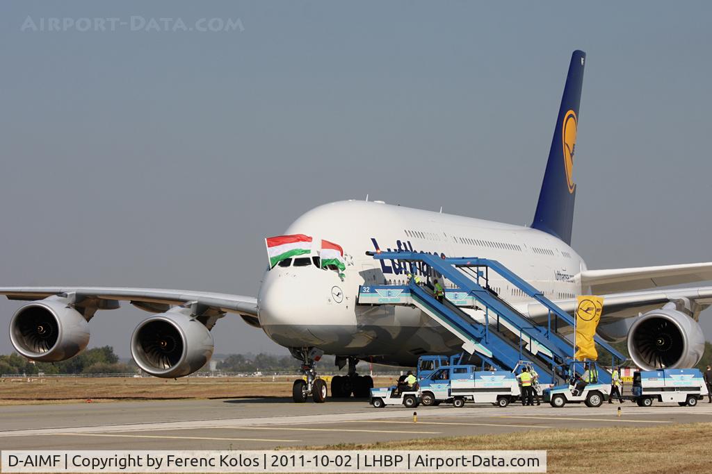 D-AIMF, 2011 Airbus A380-841 C/N 066, Ferihegy