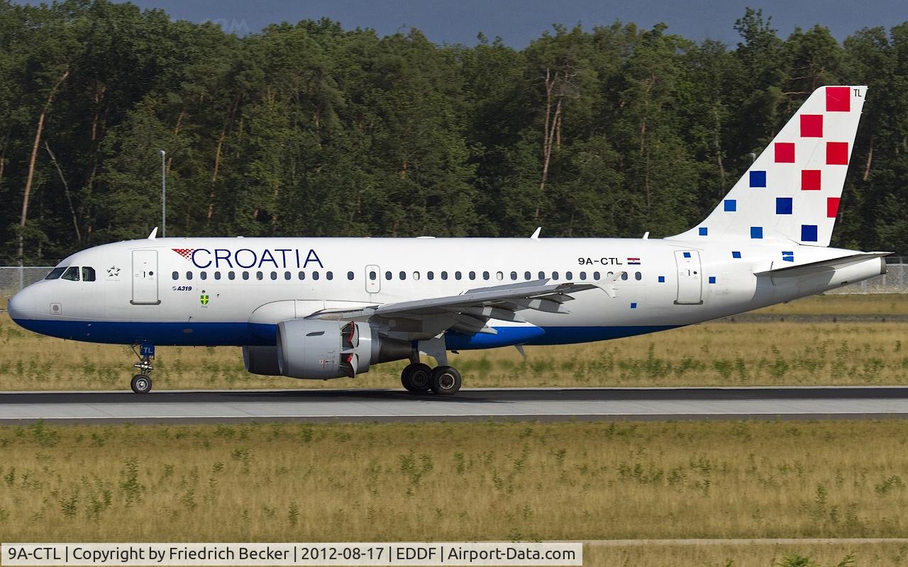 9A-CTL, 2000 Airbus A319-112 C/N 1252, decelerating after touchdown