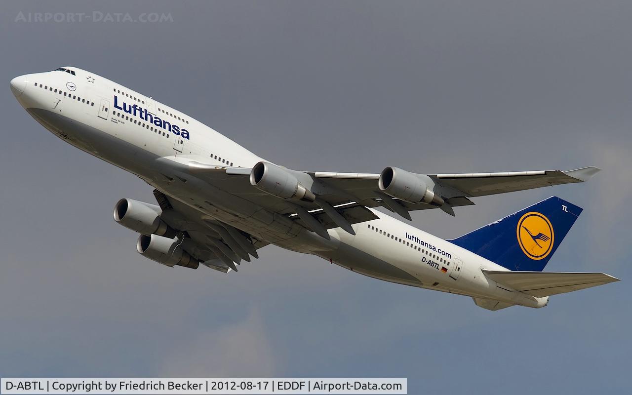 D-ABTL, 2002 Boeing 747-430 C/N 29872, departure from Frankfurt