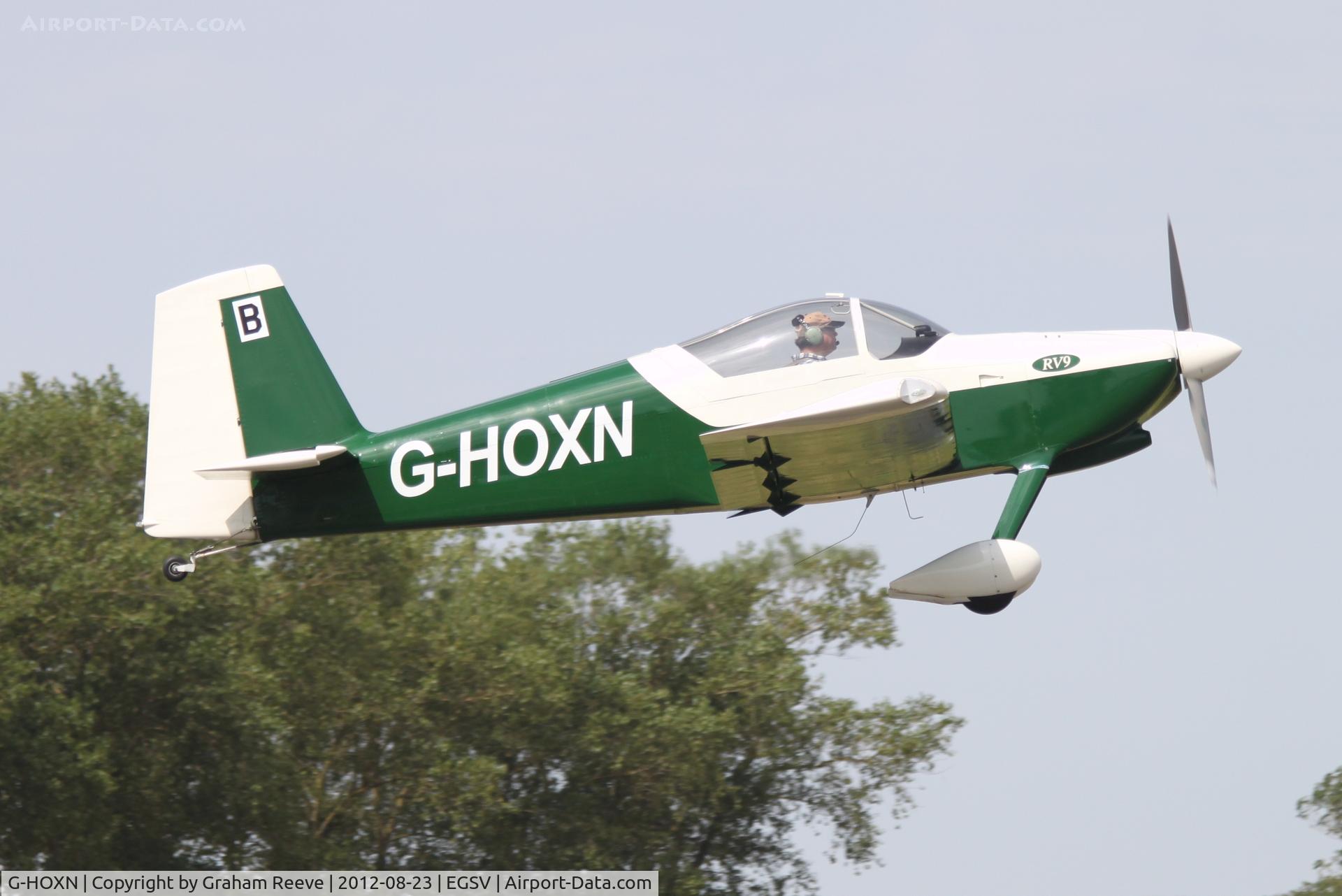G-HOXN, 2007 Vans RV-9 C/N PFA 320-14229, Just taken off.