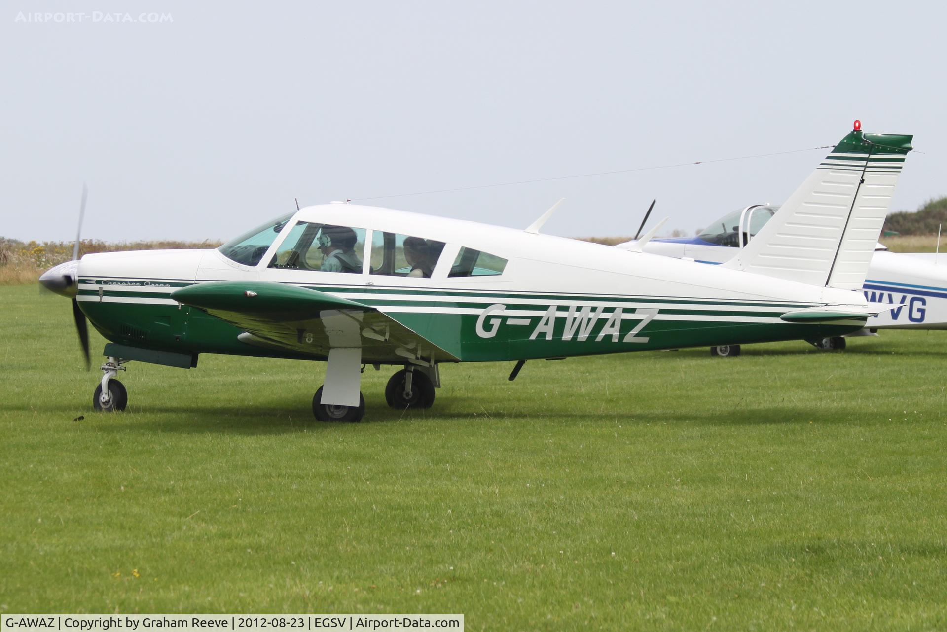 G-AWAZ, 1968 Piper PA-28R-180 Cherokee Arrow C/N 28R-30512, Just landed.