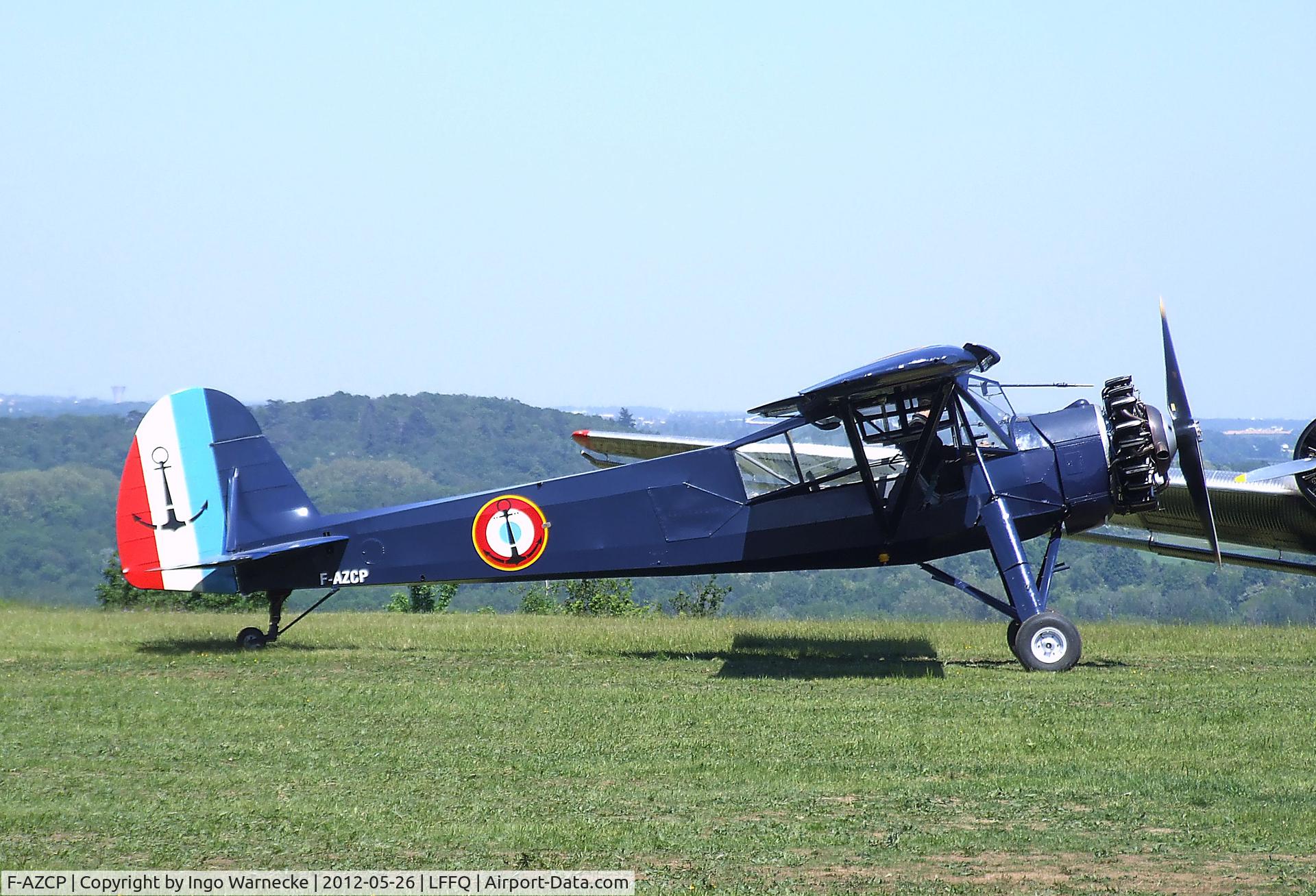 F-AZCP, Morane-Saulnier MS-502 Criquet C/N 320, Morane-Saulnier MS.502 Criquet (post-war french Fi 156 Storch with Salmson radial engine) at the Meeting Aerien 2012, La-Ferte-Alais