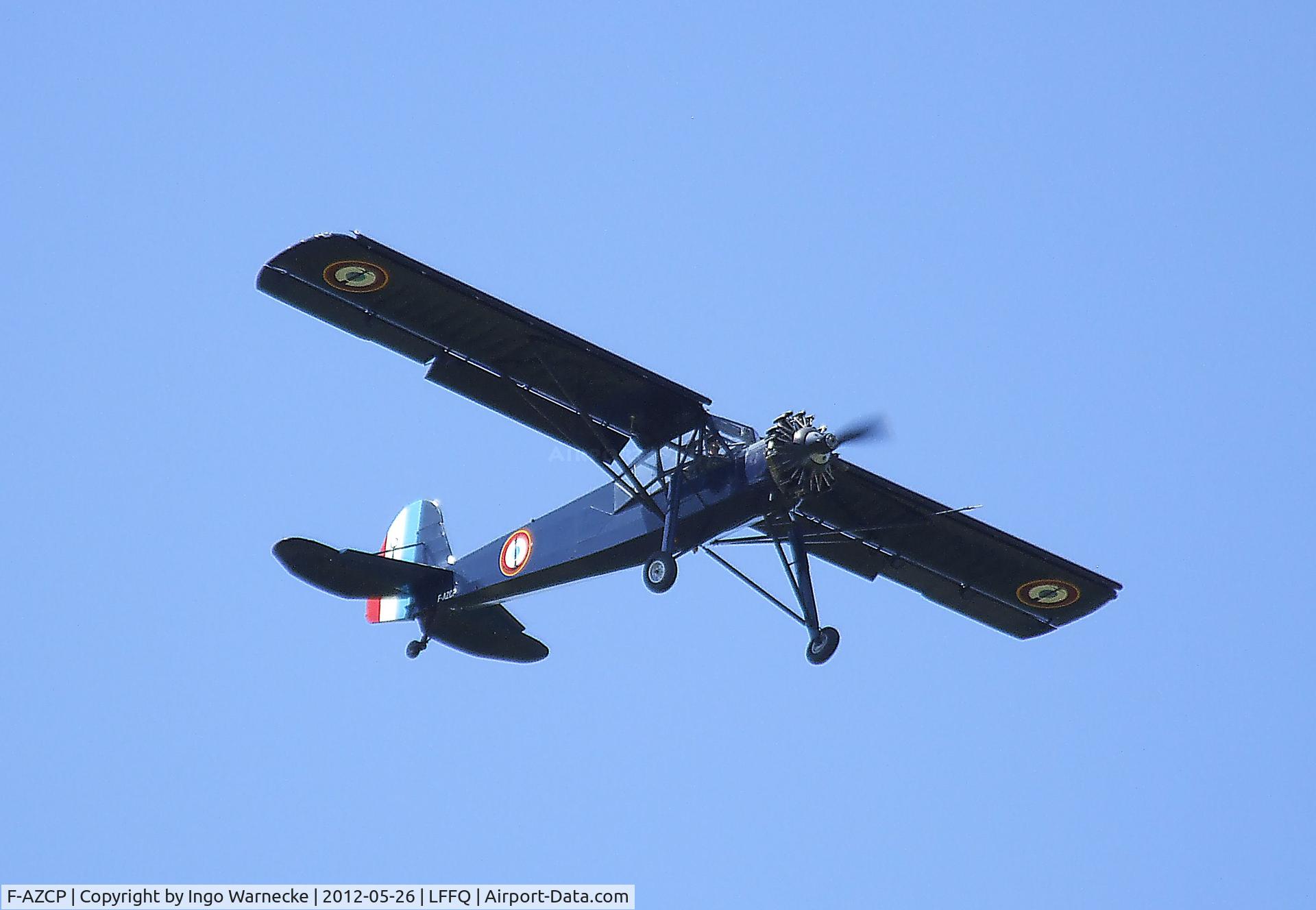 F-AZCP, Morane-Saulnier MS-502 Criquet C/N 320, Morane-Saulnier MS.502 Criquet (post-war french Fi 156 Storch with Salmson radial engine) at the Meeting Aerien 2012, La-Ferte-Alais