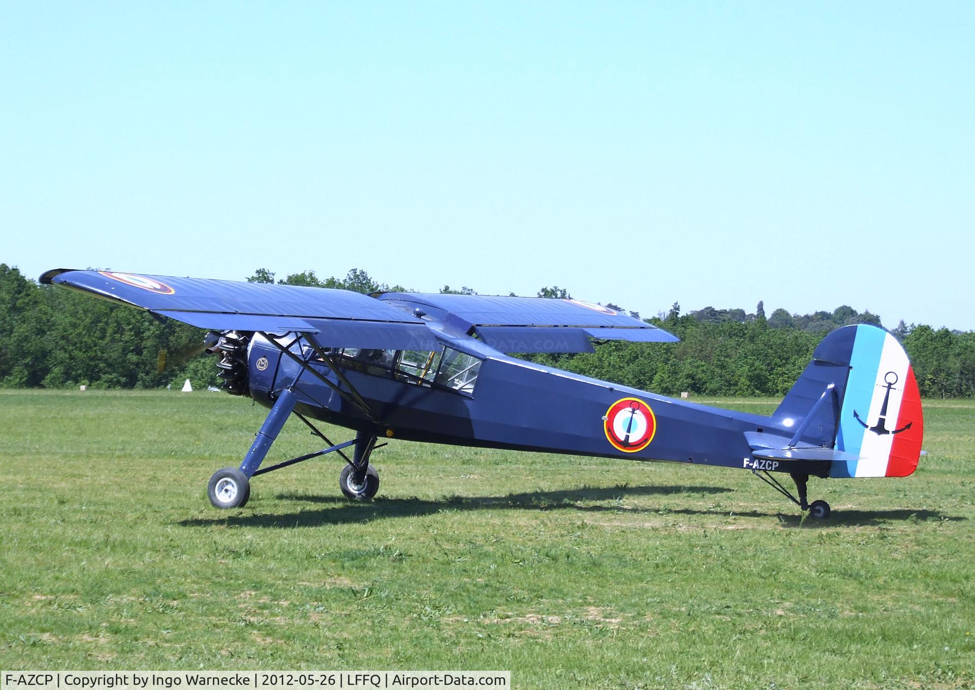 F-AZCP, Morane-Saulnier MS-502 Criquet C/N 320, Morane-Saulnier MS.502 Criquet (post-war french Fi 156 Storch with Salmson radial engine) at the Meeting Aerien 2012, La-Ferte-Alais