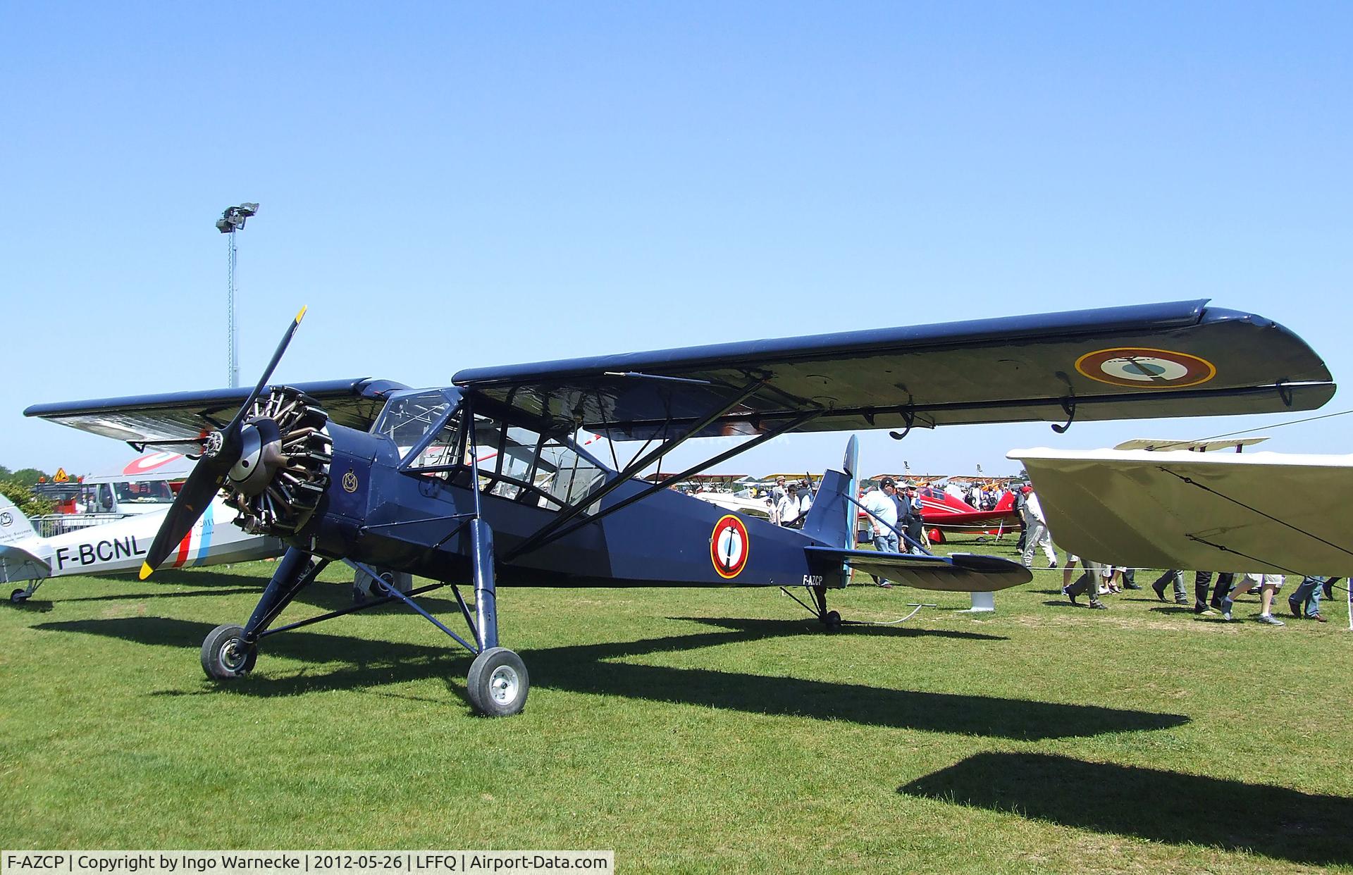 F-AZCP, Morane-Saulnier MS-502 Criquet C/N 320, Morane-Saulnier MS.502 Criquet (post-war french Fi 156 Storch with Salmson radial engine) at the Meeting Aerien 2012, La-Ferte-Alais