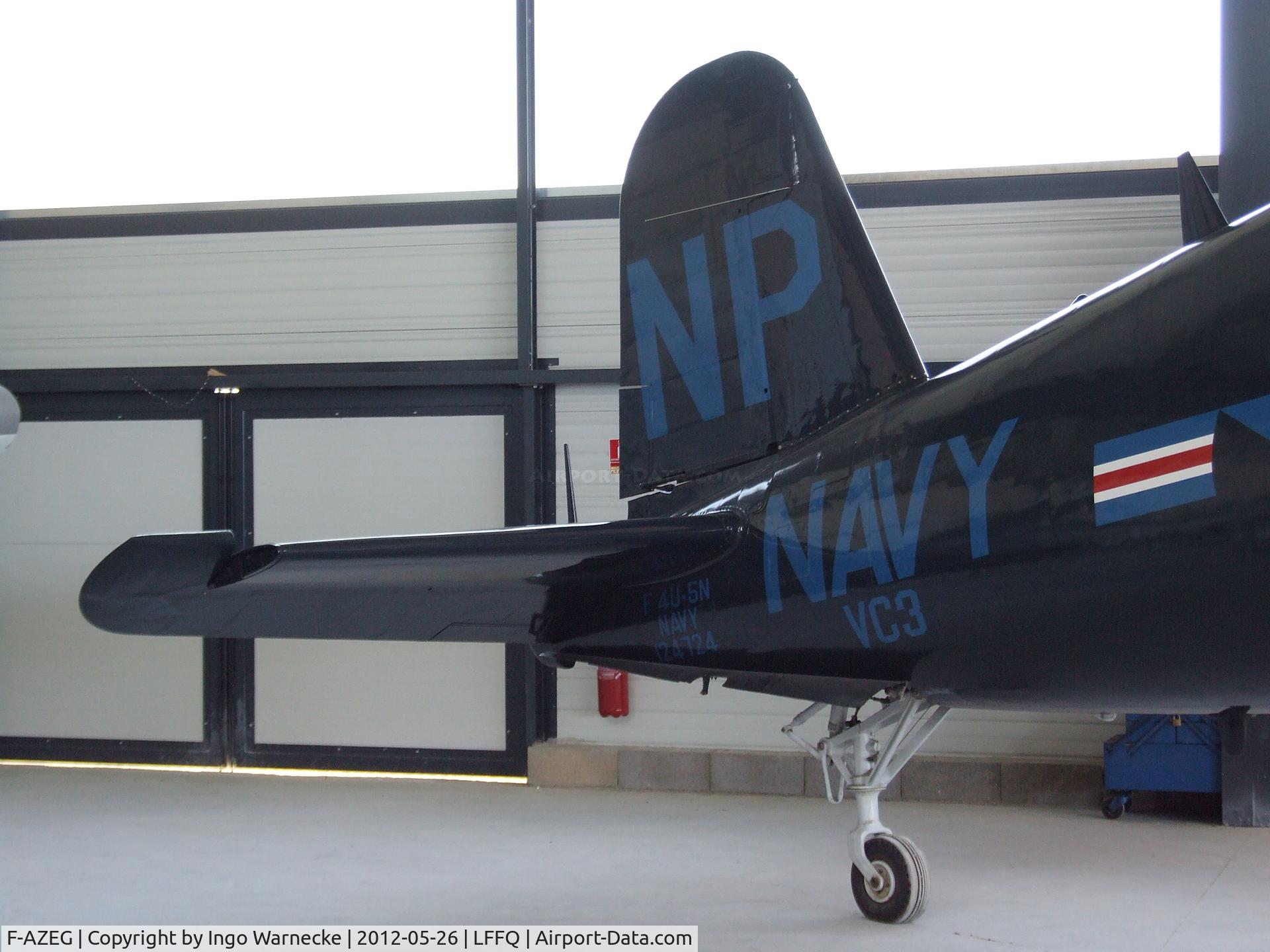 F-AZEG, 1944 Vought F4U-5NL Corsair C/N 124-724, Vought F4U-5NL Corsair (minus wings, being restored) at the Meeting Aerien 2012, La-Ferte-Alais