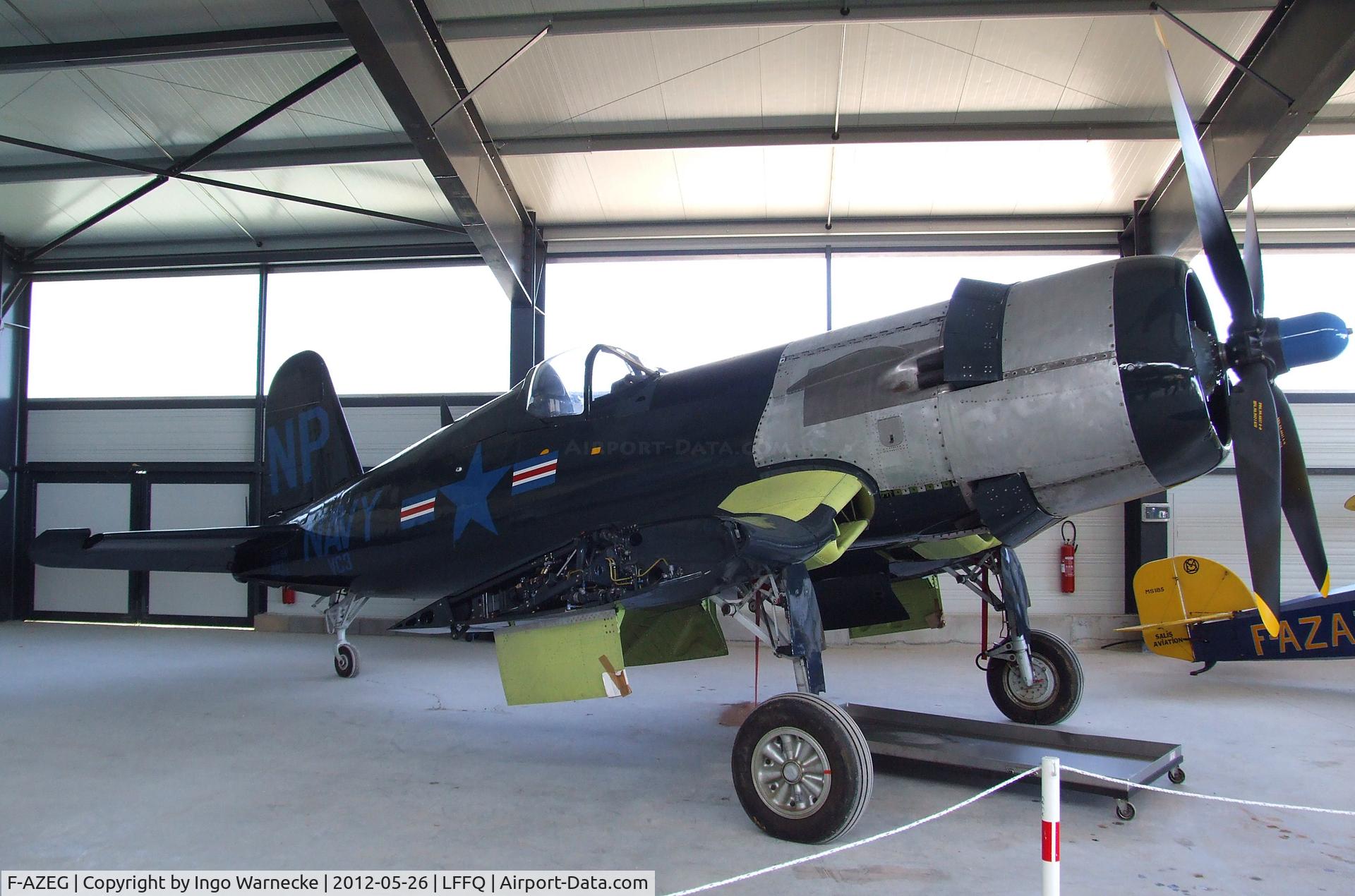 F-AZEG, 1944 Vought F4U-5NL Corsair C/N 124-724, Vought F4U-5NL Corsair (minus wings, being restored) at the Meeting Aerien 2012, La-Ferte-Alais