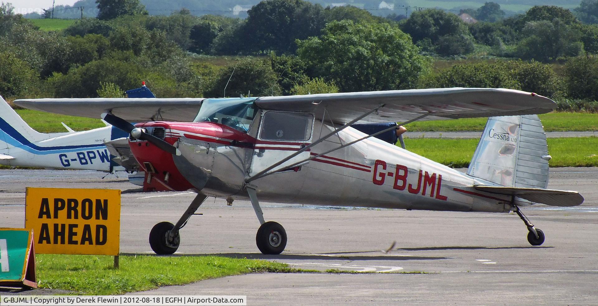 G-BJML, 1946 Cessna 120 C/N 10766, Seen at EGFH.