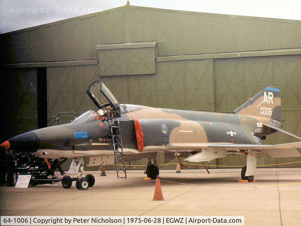 64-1006, 1964 McDonnell RF-4C Phantom II C/N 705, RF-4C Phantom II of 1st Tactical Reconnaissance Squadron/10th Tactical Reconnaissance Wing at RAF Alconbury on display at the 1975 RAF Alconbury Airshow.