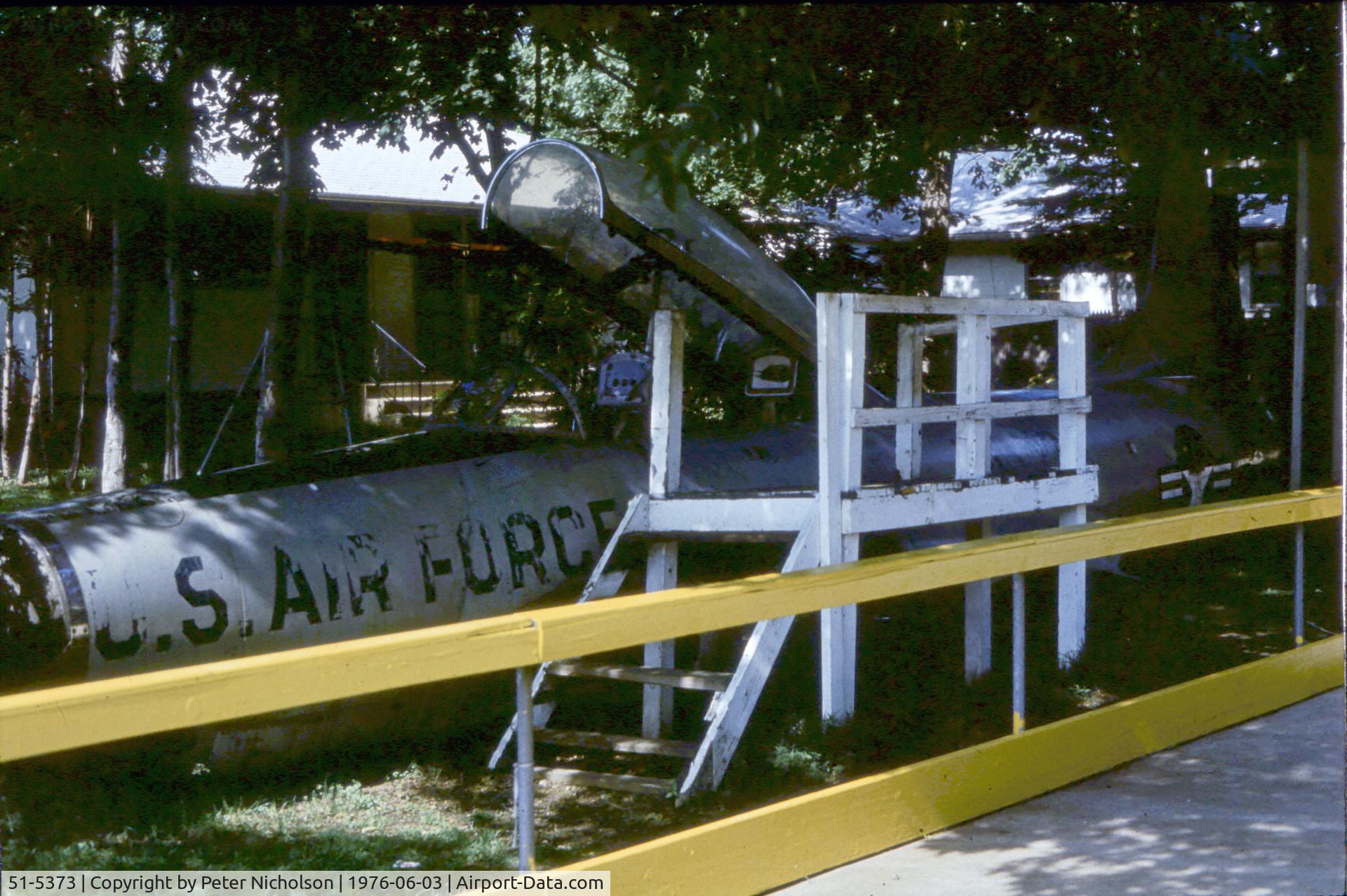 51-5373, 1951 Lockheed F-94B Starfire C/N 780-7337, F-94B Starfire as displayed at Hempstead in Nassau County on Long Island in the Summer of 1976.