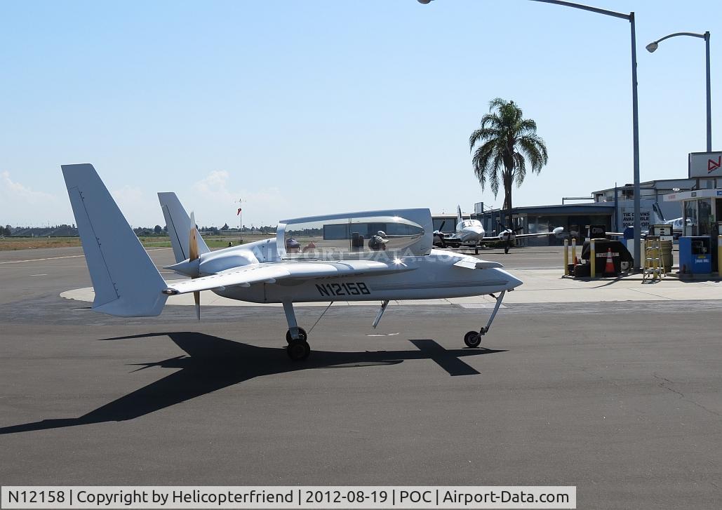 N12158, 1978 Rutan Long-EZ C/N JC1, Taxiing past fuel station