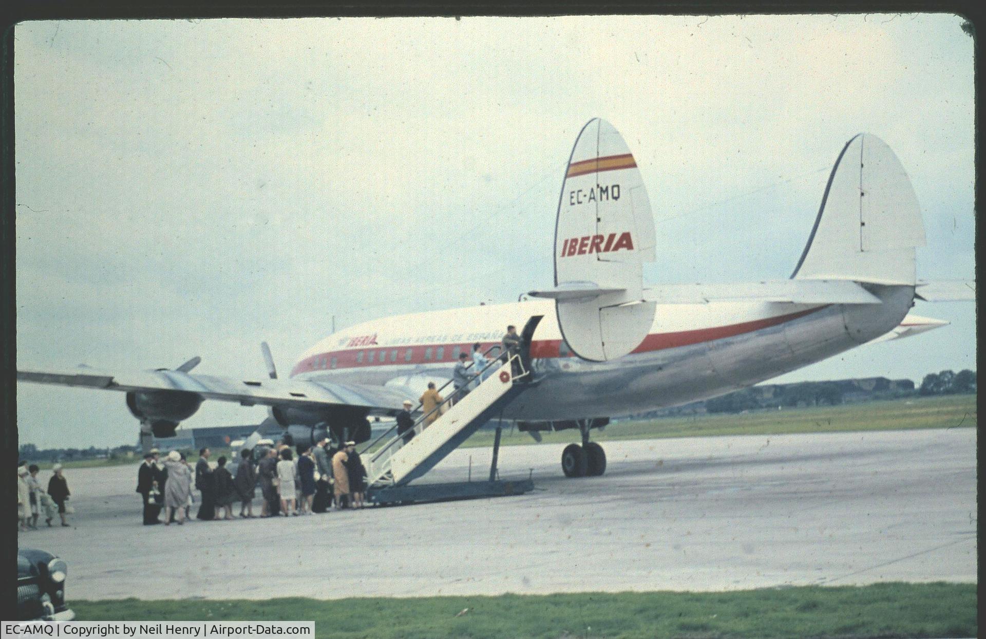 EC-AMQ, Lockheed L-1049G Super Constellation C/N 4676, scanned from original slide taken at Ringway Airport, Manchester, UK. in summer of 1966