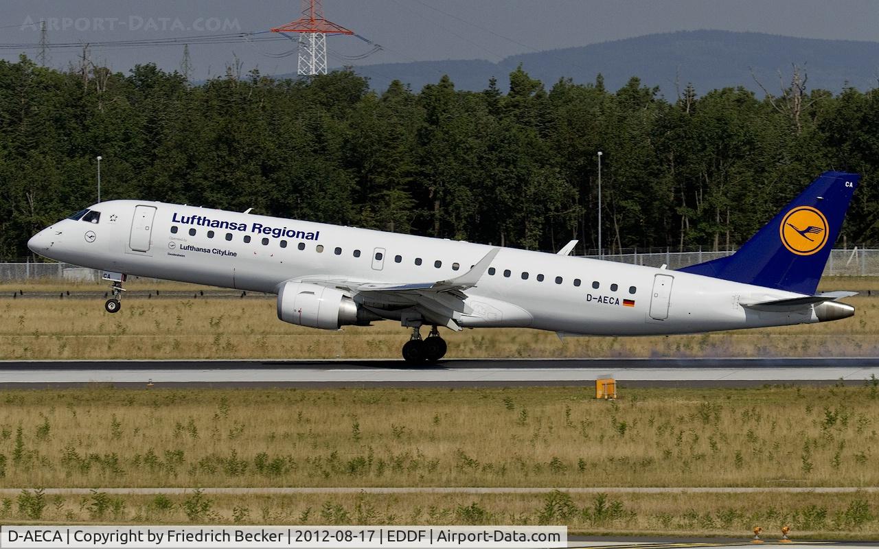 D-AECA, 2009 Embraer 190LR (ERJ-190-100LR) C/N 19000327, decelerating after touchdown