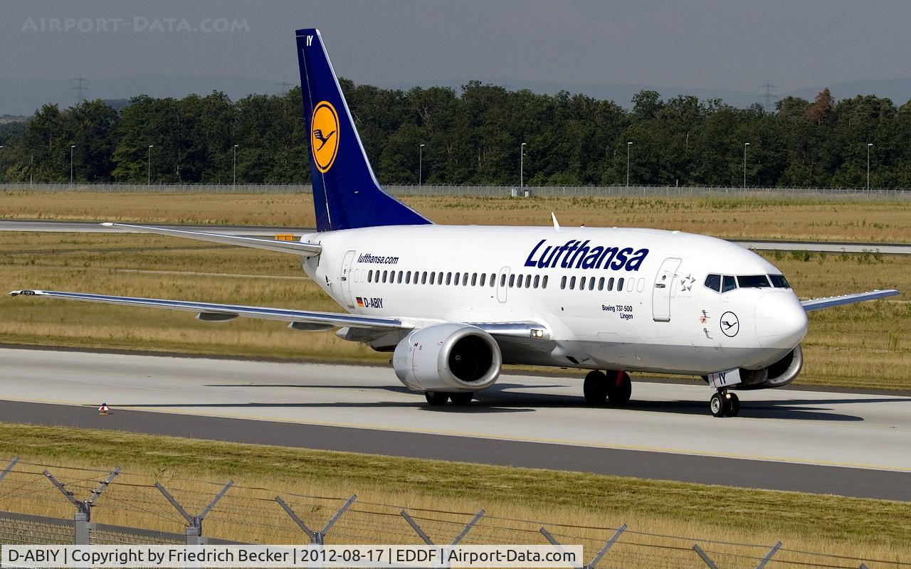 D-ABIY, 1991 Boeing 737-530 C/N 25243, taxying to the gate