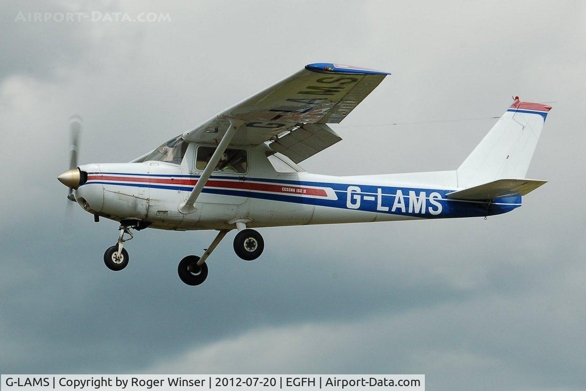 G-LAMS, 1978 Reims Cessna F152 C/N 1431, Resident Cambrian Flying Club Reims/Cessna 152 landing at Swansea Airport.