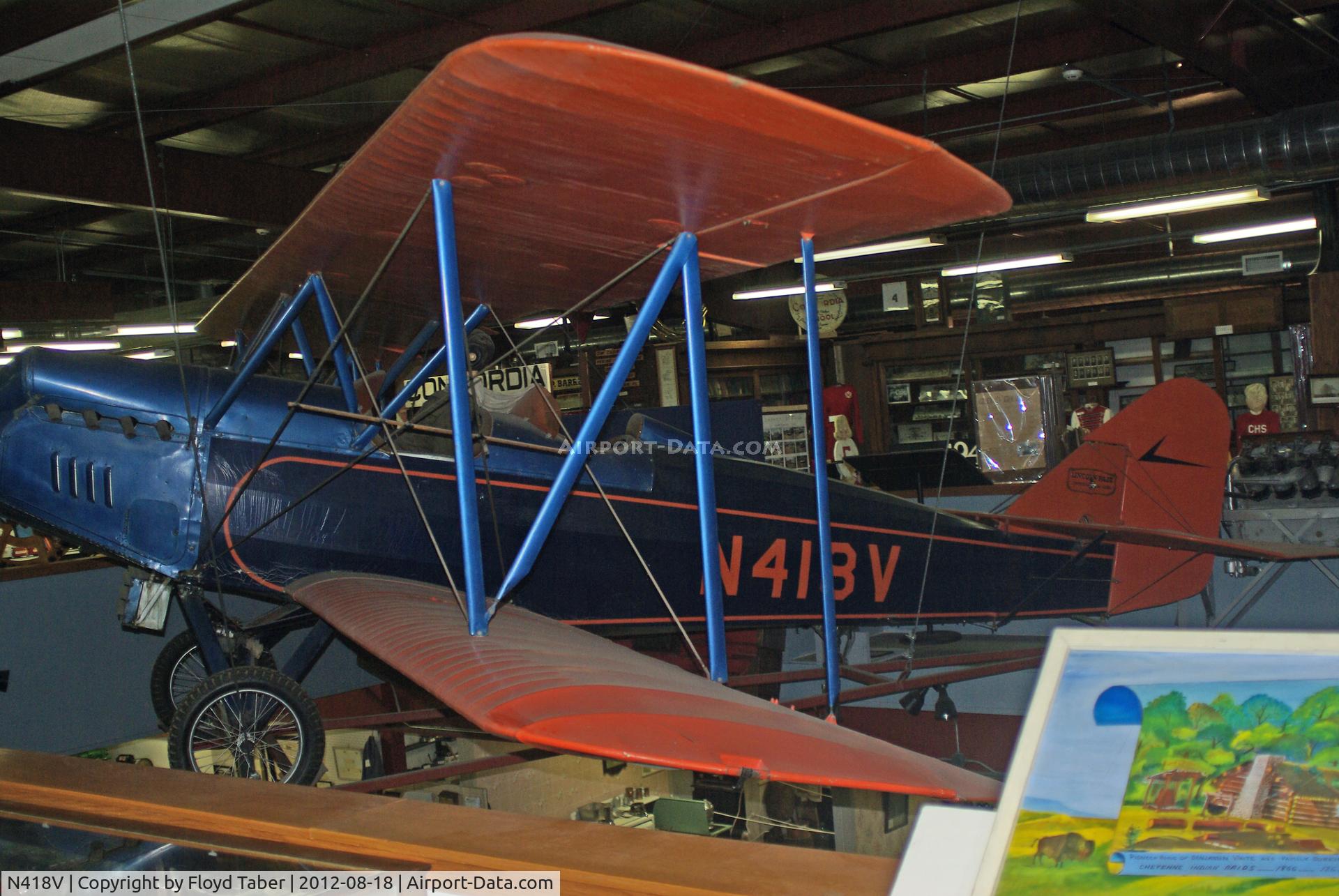 N418V, Roos Lincoln Page 1928 C/N 281, 1928 Lincoln Page in the Cloud County Museum in Concordia Kansas
