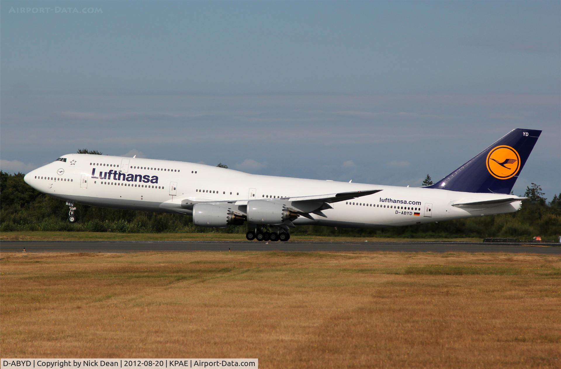 D-ABYD, 2012 Boeing 747-830 C/N 37829, KPAE/PAE
