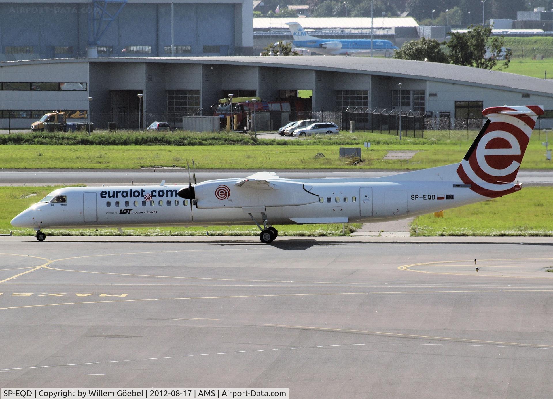 SP-EQD, 2012 De Havilland Canada DHC-8-402Q Dash 8 C/N 4411, Taxi to runway 24 of Schiphol Airport for take off.