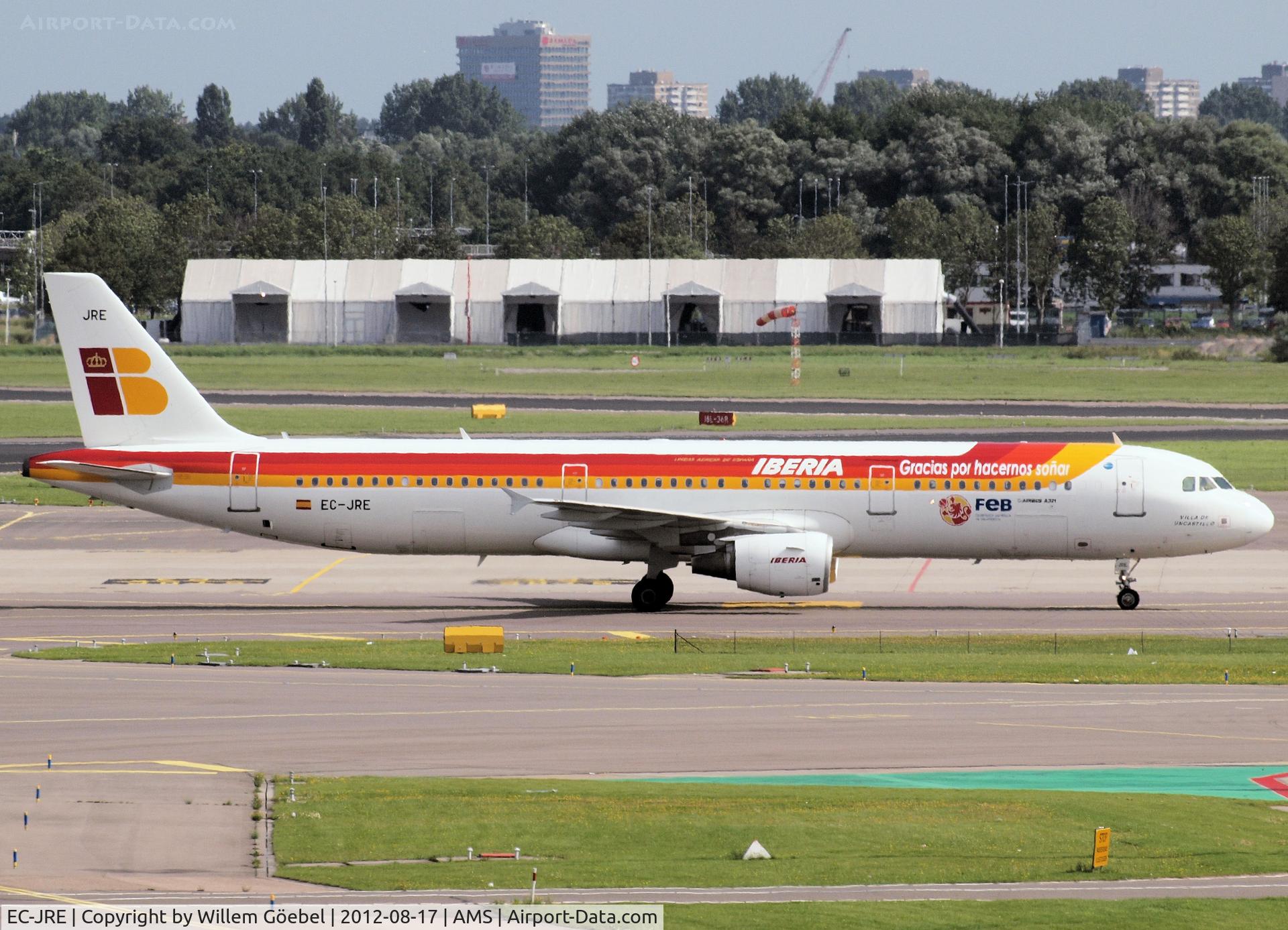 EC-JRE, 2006 Airbus A321-211 C/N 2756, Taxi to the gate of Schiphol Airport.(new sticker)