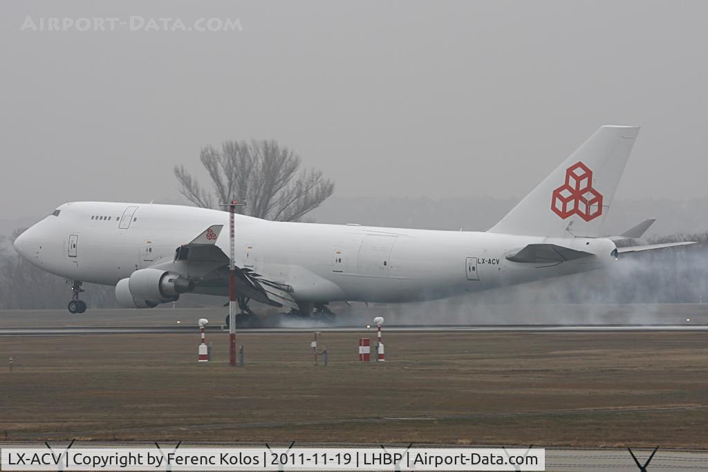 LX-ACV, 1989 Boeing 747-4B5/BCF C/N 24200, Ferihegy