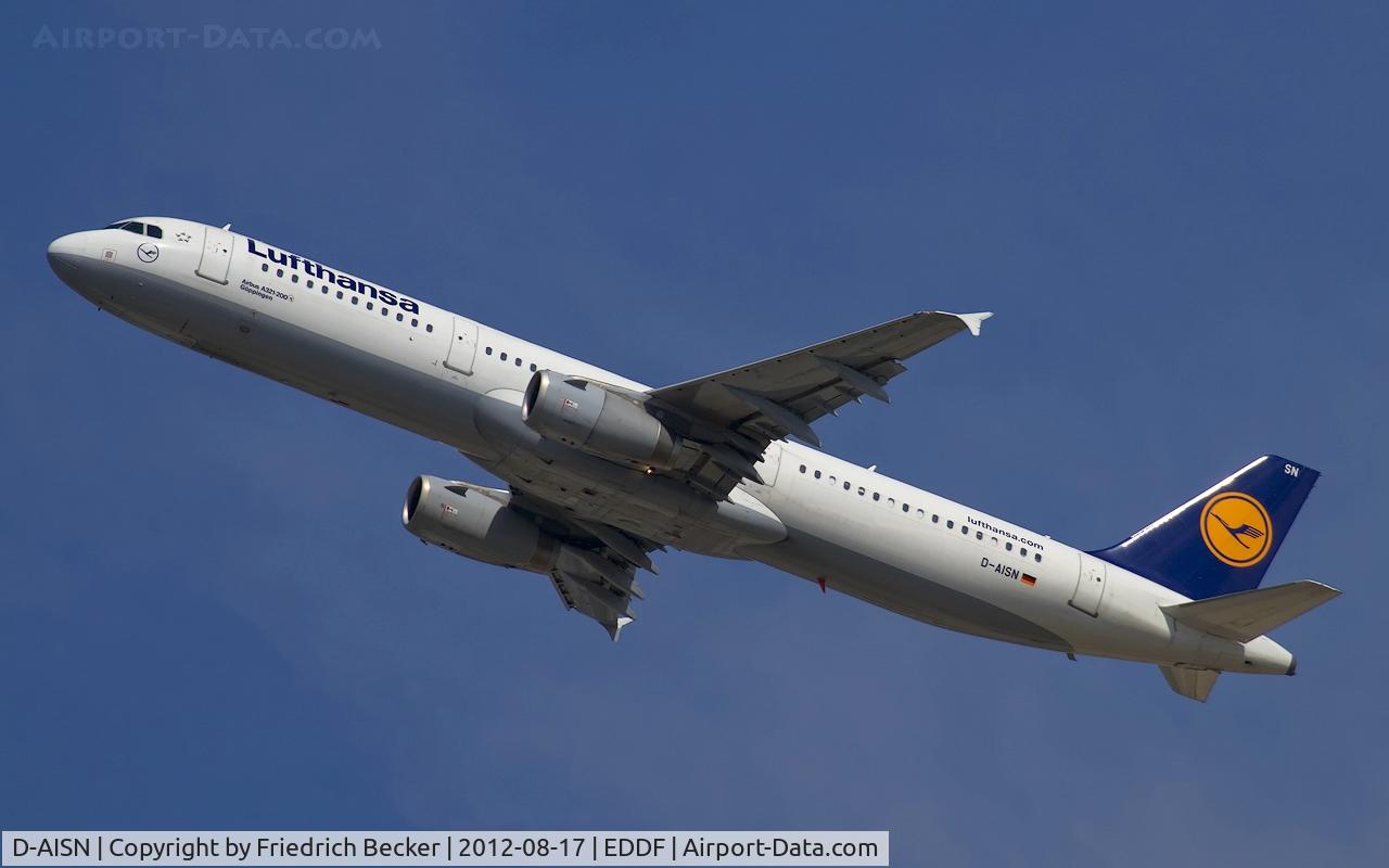D-AISN, 2008 Airbus A321-231 C/N 3592, departure from Frankfurt