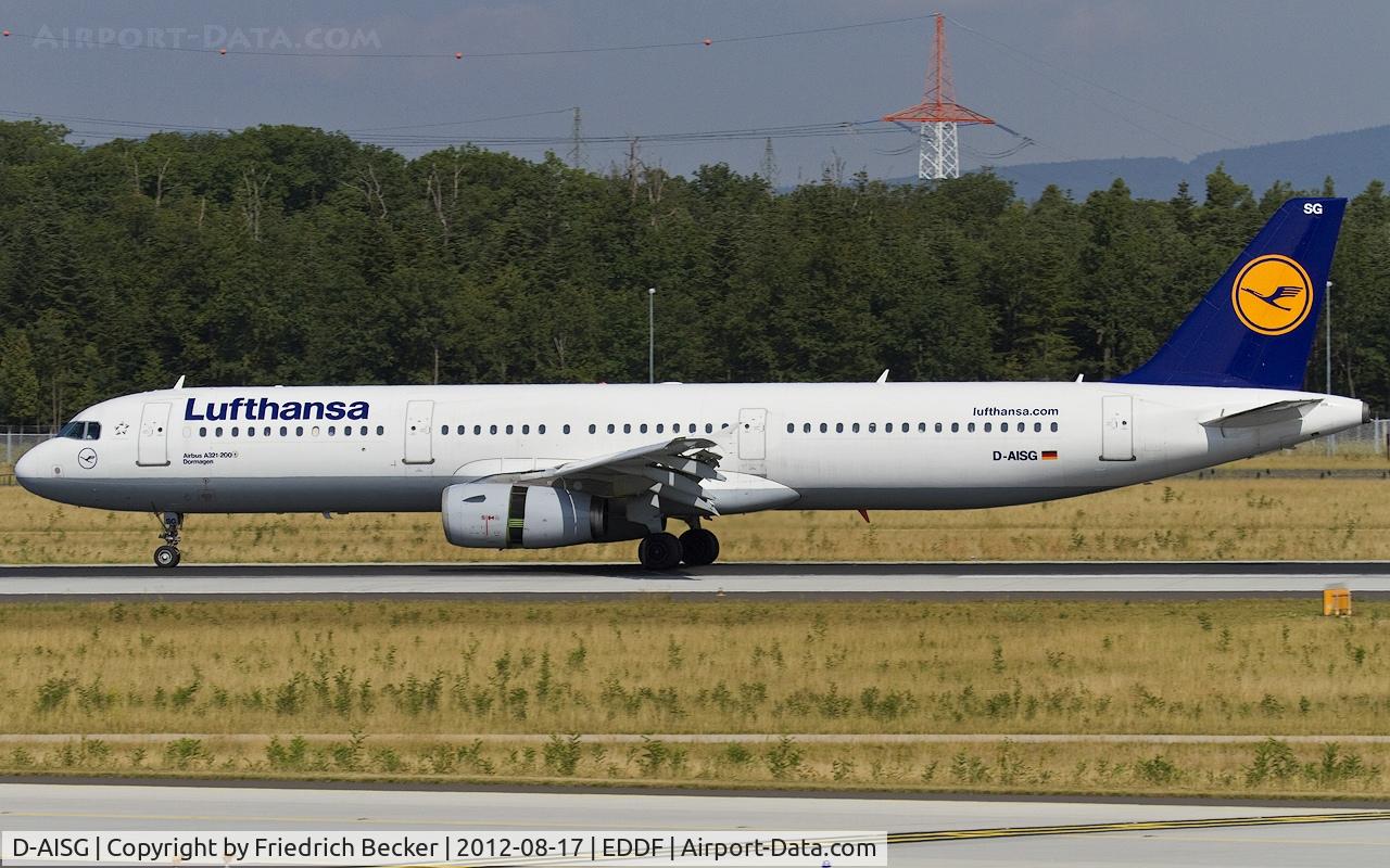 D-AISG, 2000 Airbus A321-231 C/N 1273, decelerating after touchdown