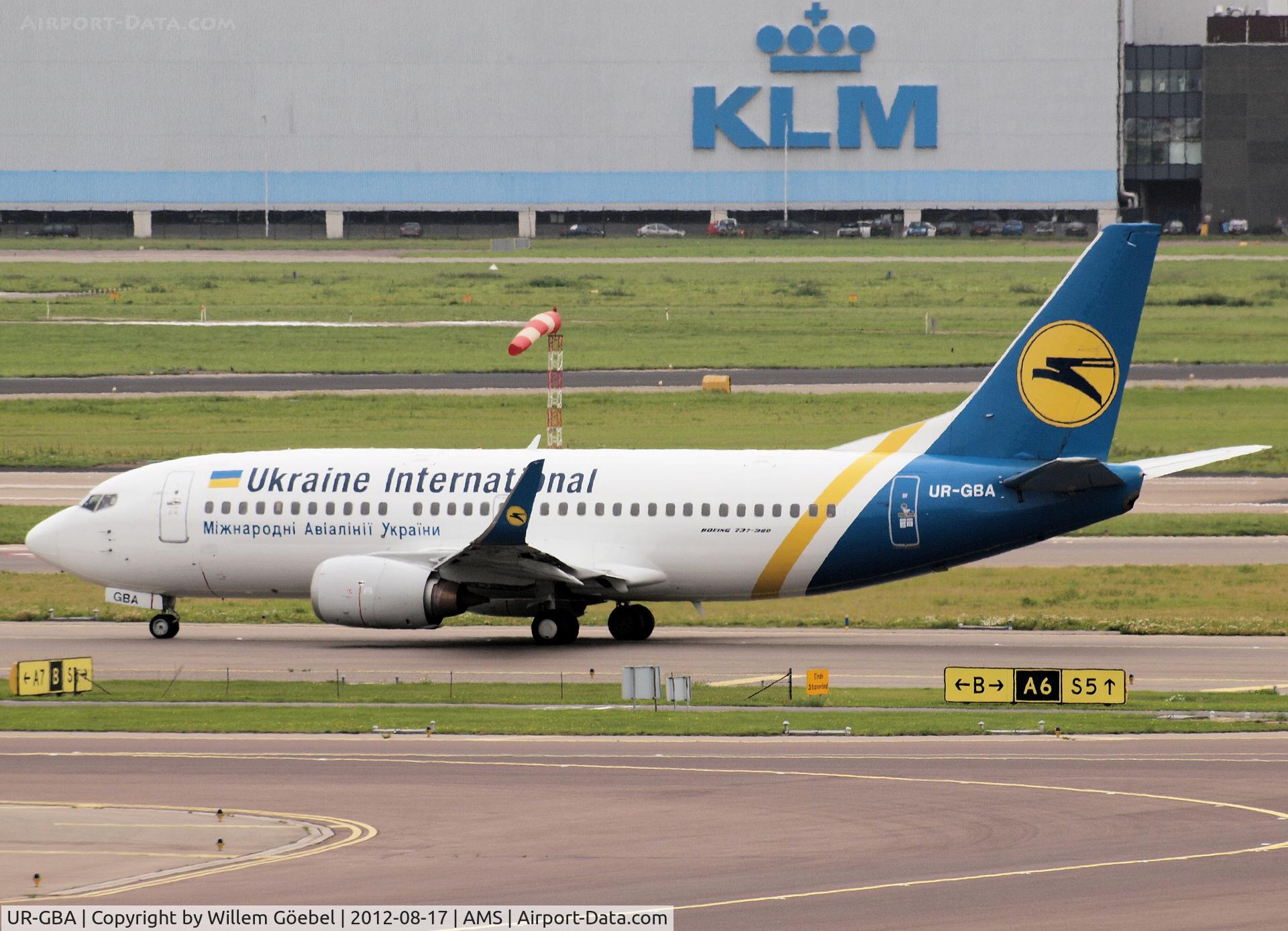 UR-GBA, 1997 Boeing 737-36N C/N 28670, Taxi to runway 24 of Schiphol Airport for take off.