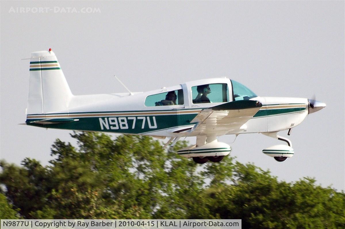 N9877U, 1976 Grumman American AA-5A Cheetah C/N AA5A0277, About to land.