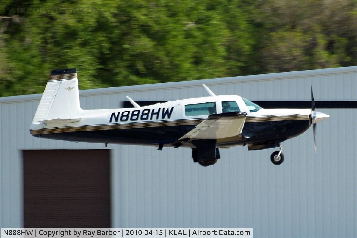 N888HW, 1981 Mooney M20K C/N 25-0590, Mooney M.20K Model 231 [25-0590] Lakeland-Linder~N 15/04/2010. About to land.